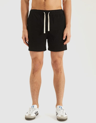 NOMADIC SEASIDE LINEN SHORTS | BLACK