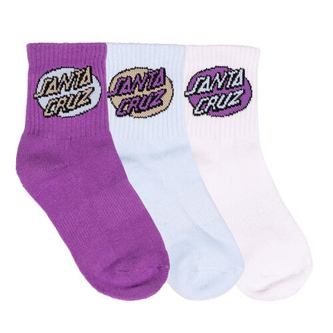 SANTA CRUZ OVAL DOT MID 3 PACK MID SOCK
