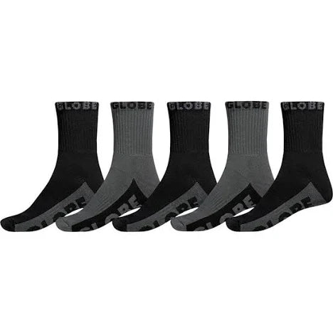 GLOBE B/G CREW SOCK 5 PACK 7-11
