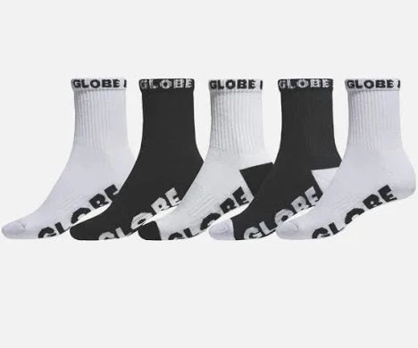 GLOBE QUARTER SOCK 5 PACK 7-11