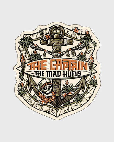 THE MAD HUEYS TIKI CAPTAIN STICKER