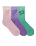 SANTA CRUZ LADIES 6-10 OPUS DOT MID SOCK | PINK/PURPLE/GREEN