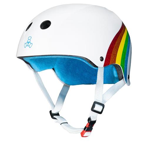 TRIPLE 8 THE CERTIFIED HELMET SS RAINBOW SPARKLE WHITE LIMITED EDITION