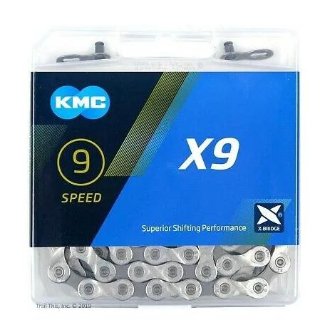 CHAIN - 9 Speed - KMC X9.93 - 116L - SILVER/GREY - w/Connect Link