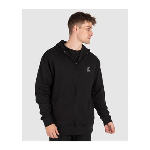 MENS FLEECE HOODIE STEP BLACK