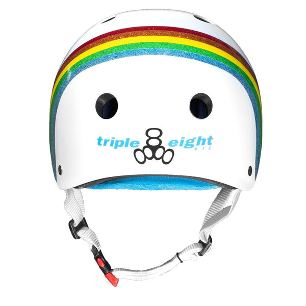TRIPLE 8 THE CERTIFIED HELMET SS RAINBOW SPARKLE WHITE LIMITED EDITION