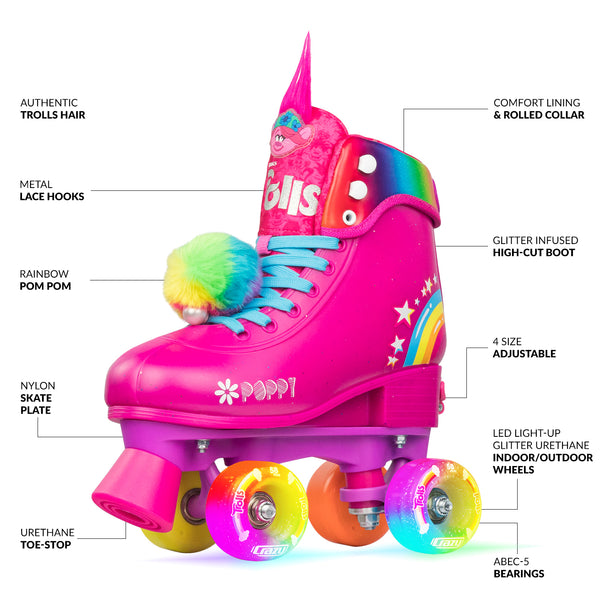TROLLS WORLD TOUR - POPPY | SIZE ADJUSTABLE ROLLER SKATES