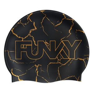 SWIMMING CAP SILICON CRACKED GOLD