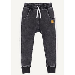 BLACK WASH SPRINT TRACK PANTS