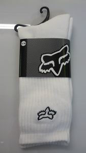 FOX CREW SOCKS - WHITE L/XL