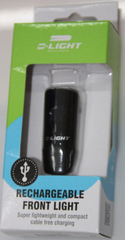 LIGHT FRONT D-LIGHT USB RECHARGABLE 4 FUNCTION BLACK