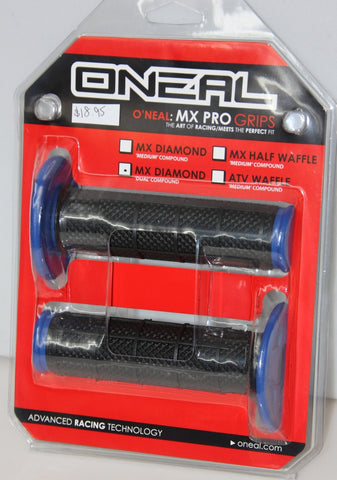 ONEAL MX PRO GRIPS HALF WAFFLE DUAL COMP- BLACK/BLUE